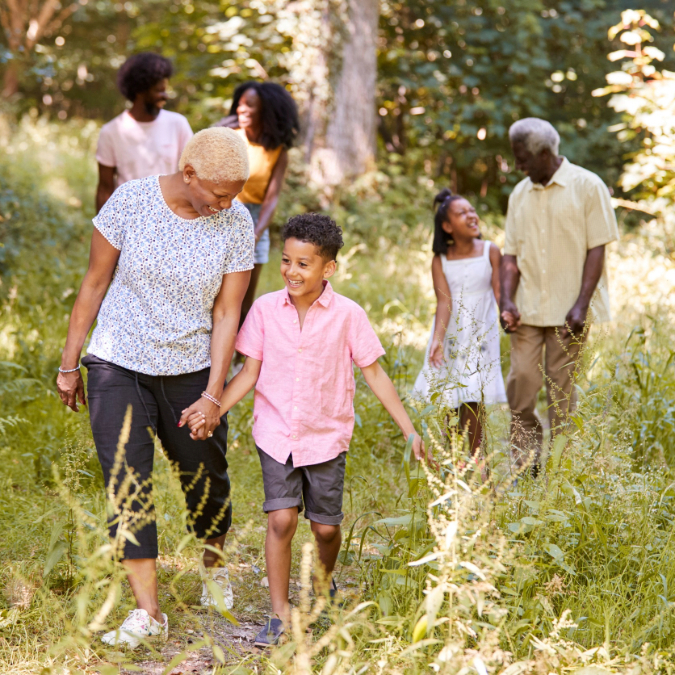 grandkids hiking