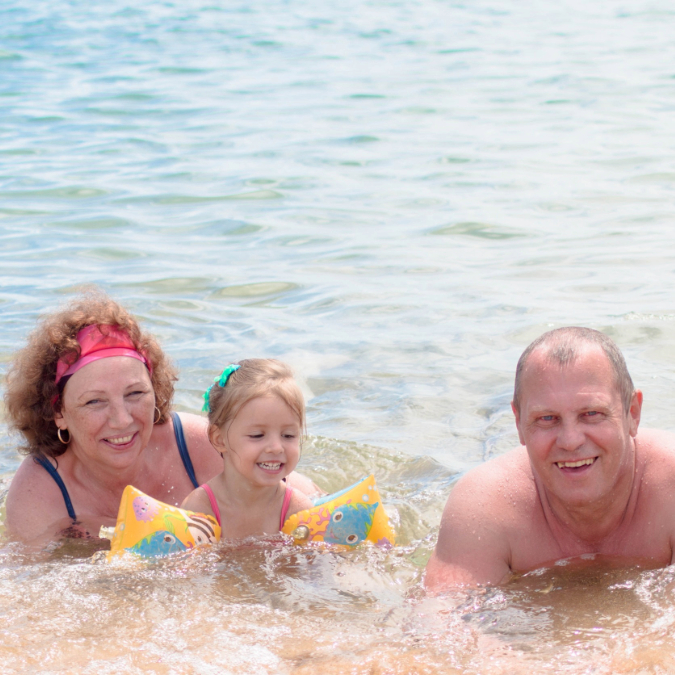 swimming grandkids vacation