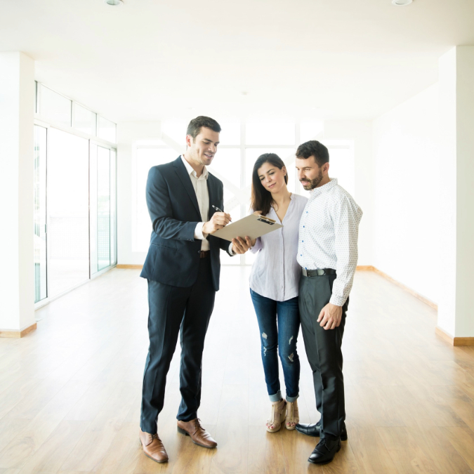 realtor showing apartment