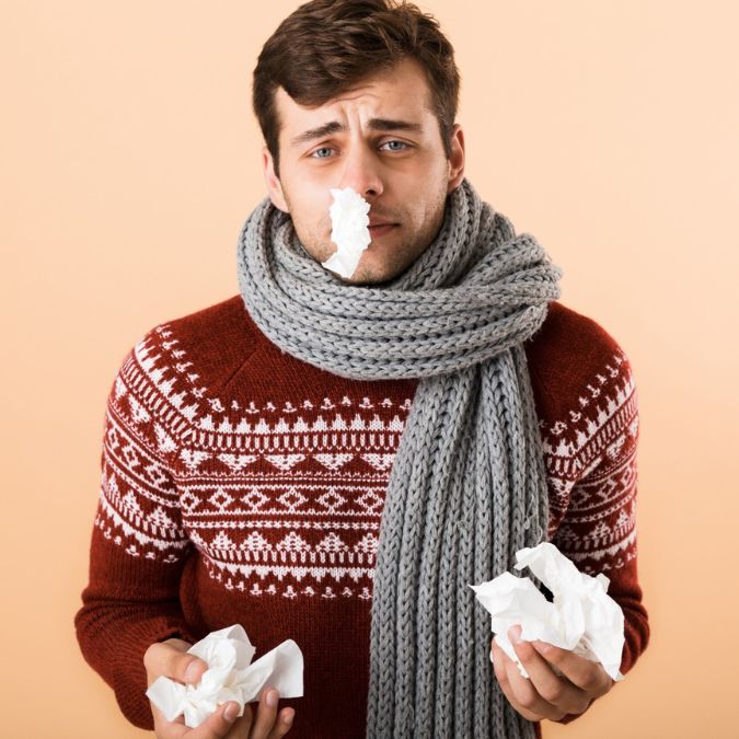 man with colds
