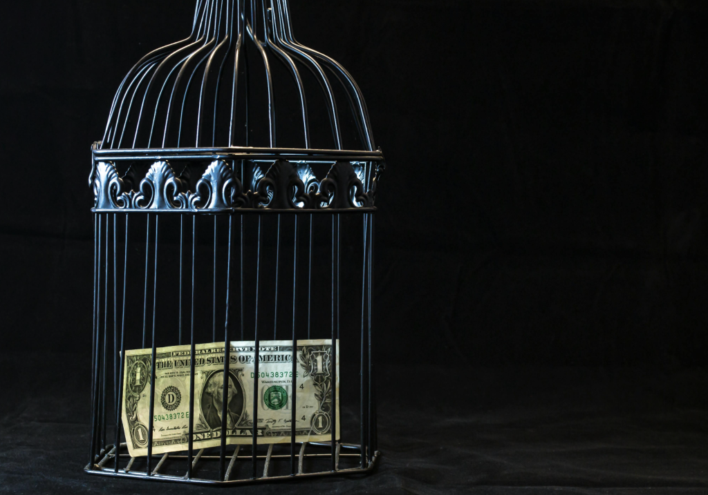 money in a cage