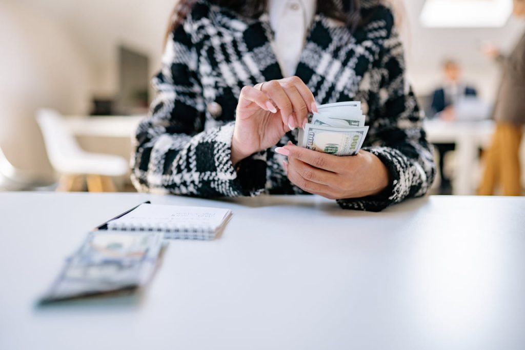 holding money